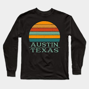 Retro Sunset Austin Texas Long Sleeve T-Shirt